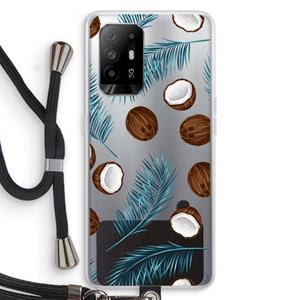 CaseCompany Kokosnoot roze: Oppo A95 5G Transparant Hoesje met koord