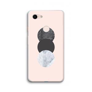 CaseCompany Marmeren cirkels: Google Pixel 3 XL Transparant Hoesje