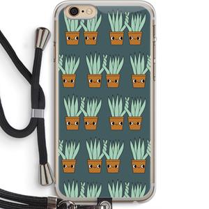 CaseCompany Sansevieria: iPhone 6 PLUS / 6S PLUS Transparant Hoesje met koord