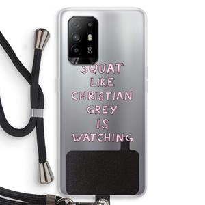 CaseCompany Christian Grey: Oppo A95 5G Transparant Hoesje met koord