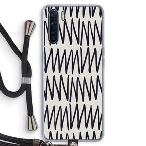 CaseCompany Marrakech Zigzag: Oppo A91 Transparant Hoesje met koord