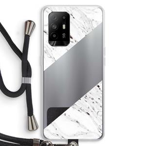 CaseCompany Biggest stripe: Oppo A95 5G Transparant Hoesje met koord