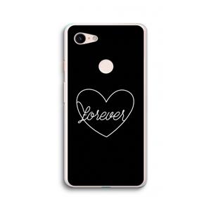 CaseCompany Forever heart black: Google Pixel 3 XL Transparant Hoesje