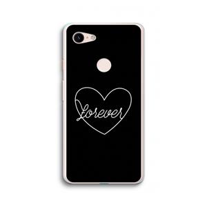 CaseCompany Forever heart black: Google Pixel 3 XL Transparant Hoesje