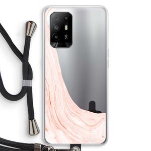 CaseCompany Peach bath: Oppo A95 5G Transparant Hoesje met koord