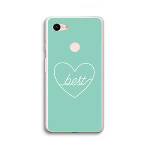 CaseCompany Best heart pastel: Google Pixel 3 XL Transparant Hoesje