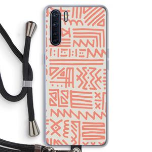 CaseCompany Marrakech Pink: Oppo A91 Transparant Hoesje met koord