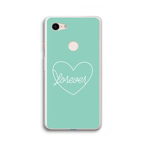 CaseCompany Forever heart pastel: Google Pixel 3 XL Transparant Hoesje