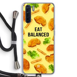 CaseCompany Eat Balanced: Oppo A91 Transparant Hoesje met koord