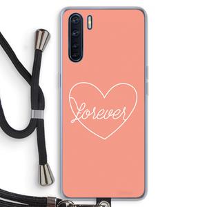 CaseCompany Forever heart: Oppo A91 Transparant Hoesje met koord