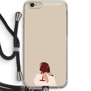 CaseCompany I drink wine: iPhone 6 PLUS / 6S PLUS Transparant Hoesje met koord