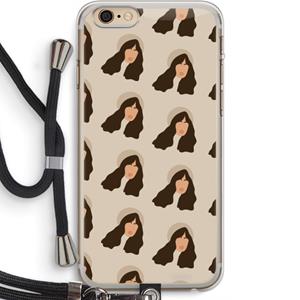 CaseCompany Bonjour mon amour: iPhone 6 PLUS / 6S PLUS Transparant Hoesje met koord