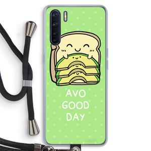 CaseCompany Avo Good Day: Oppo A91 Transparant Hoesje met koord