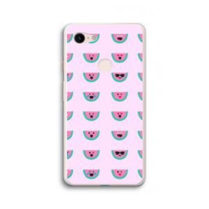 CaseCompany Smiley watermeloenprint: Google Pixel 3 XL Transparant Hoesje