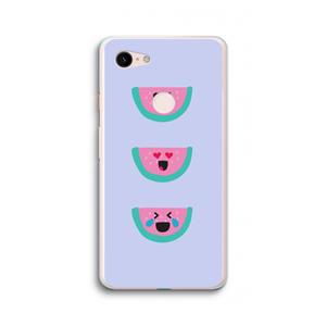 CaseCompany Smiley watermeloen: Google Pixel 3 XL Transparant Hoesje