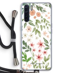 CaseCompany Botanical sweet flower heaven: Oppo A91 Transparant Hoesje met koord