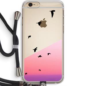 CaseCompany Fly away: iPhone 6 PLUS / 6S PLUS Transparant Hoesje met koord