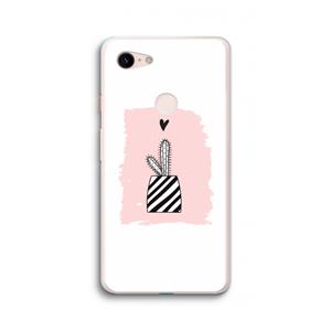 CaseCompany Zwart-wit cactus: Google Pixel 3 XL Transparant Hoesje