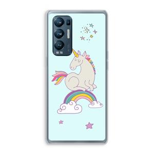 CaseCompany Regenboog eenhoorn: Oppo Find X3 Neo Transparant Hoesje
