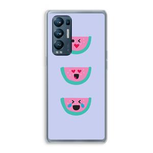 CaseCompany Smiley watermeloen: Oppo Find X3 Neo Transparant Hoesje