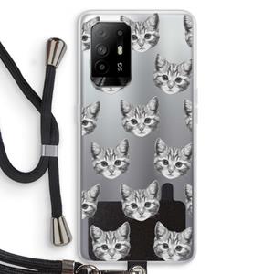 CaseCompany Kitten: Oppo A95 5G Transparant Hoesje met koord
