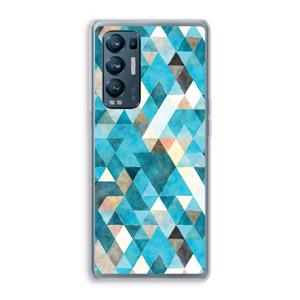 CaseCompany Gekleurde driehoekjes blauw: Oppo Find X3 Neo Transparant Hoesje