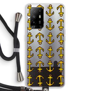 CaseCompany Musketon Anchor: Oppo A95 5G Transparant Hoesje met koord