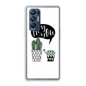 CaseCompany Hey you cactus: Oppo Find X3 Neo Transparant Hoesje
