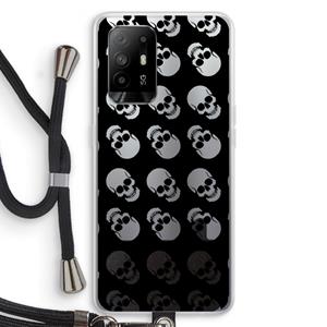 CaseCompany Musketon Skulls: Oppo A95 5G Transparant Hoesje met koord