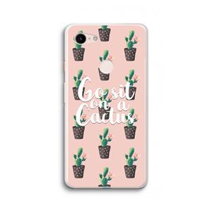 CaseCompany Cactus quote: Google Pixel 3 XL Transparant Hoesje