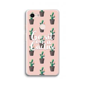 CaseCompany Cactus quote: Google Pixel 3 XL Transparant Hoesje