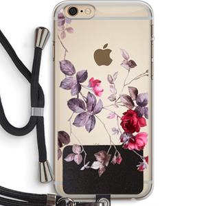 CaseCompany Mooie bloemen: iPhone 6 PLUS / 6S PLUS Transparant Hoesje met koord