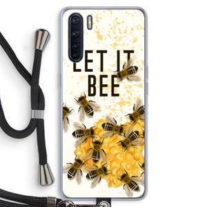 CaseCompany Let it bee: Oppo A91 Transparant Hoesje met koord