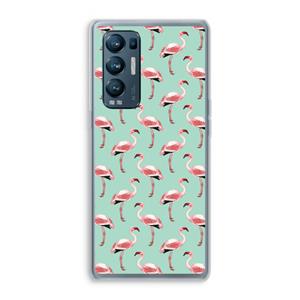 CaseCompany Flamingoprint groen: Oppo Find X3 Neo Transparant Hoesje