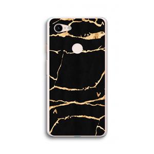CaseCompany Gouden marmer: Google Pixel 3 XL Transparant Hoesje