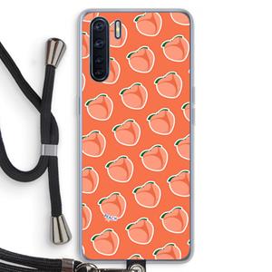 CaseCompany Just peachy: Oppo A91 Transparant Hoesje met koord
