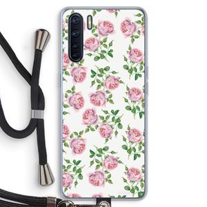 CaseCompany Kleine roosjes: Oppo A91 Transparant Hoesje met koord