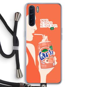 CaseCompany Peach please!: Oppo A91 Transparant Hoesje met koord
