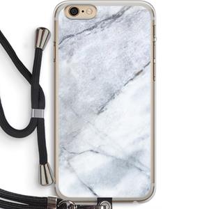 CaseCompany Witte marmer: iPhone 6 PLUS / 6S PLUS Transparant Hoesje met koord