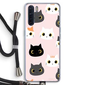CaseCompany Katten: Oppo A91 Transparant Hoesje met koord