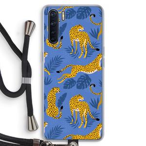 CaseCompany Luipaard: Oppo A91 Transparant Hoesje met koord