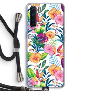 CaseCompany Tropisch 2: Oppo A91 Transparant Hoesje met koord