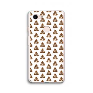 CaseCompany Poop emoji: Google Pixel 3 XL Transparant Hoesje