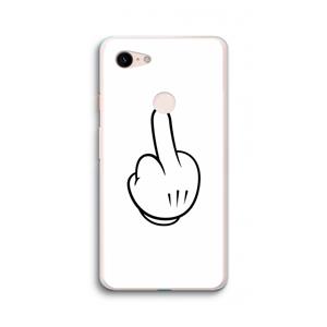 CaseCompany Middle finger white: Google Pixel 3 XL Transparant Hoesje
