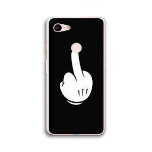 CaseCompany Middle finger black: Google Pixel 3 XL Transparant Hoesje