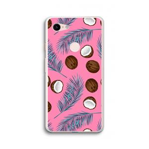 CaseCompany Kokosnoot roze: Google Pixel 3 XL Transparant Hoesje