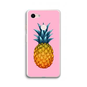 CaseCompany Grote ananas: Google Pixel 3 XL Transparant Hoesje