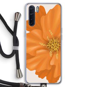 CaseCompany Orange Ellila flower: Oppo A91 Transparant Hoesje met koord