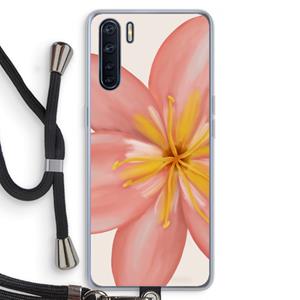 CaseCompany Pink Ellila Flower: Oppo A91 Transparant Hoesje met koord