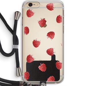 CaseCompany Framboosjes: iPhone 6 PLUS / 6S PLUS Transparant Hoesje met koord